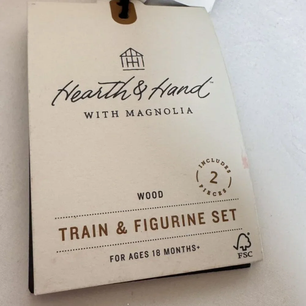 Hearth & Hand Magnolia Red Wooden Train Peg Toy Penguin 2024 Christmas Holiday